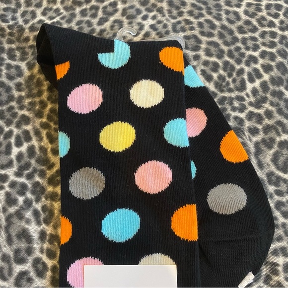 Happy Sock Big Dot Black Multicolor Socks NWT Polka Dot - Picture 8 of 10